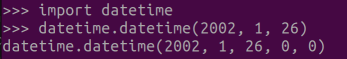 그림 3. 파이썬 년, 월, 일 값을 datetime.datetime 객체로 변환