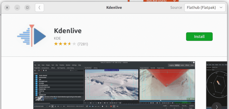 그림 5. GUI로 Flahub을 이용한 우분투 프로그램 설치 화면