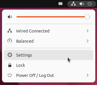 그림 2. Ubuntu 버전 확인을 위해 Settings 진입
