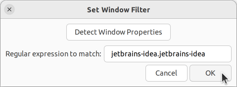 그림 11. 윈도우 필터 설정 창에 jetbrains-idea.jetbrains-idea 설정