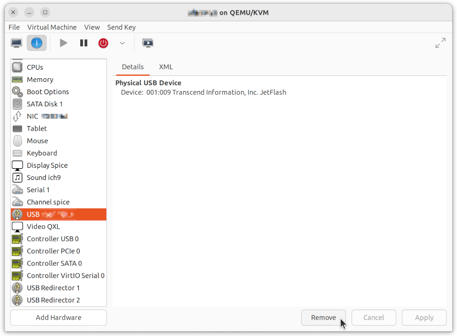 QEMU/KVM 게스트OS USB 메모리 인식/제거 방법 오솔길