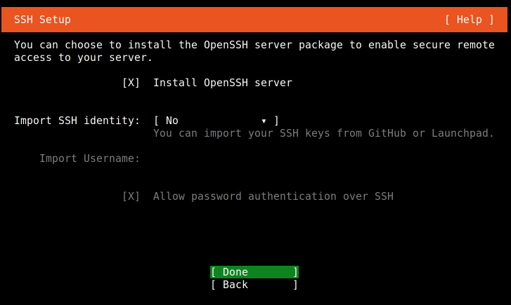 그림 18. OpenSSH Server 설치