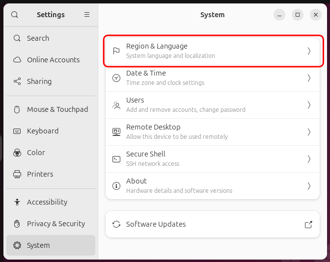 그림 1. Ubuntu 24.04 Settings