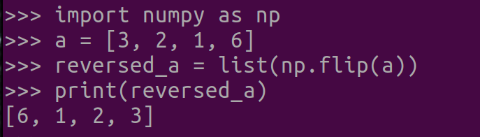 그림 4. Python 리스트 뒤집기 방법: numpy.flip 사용