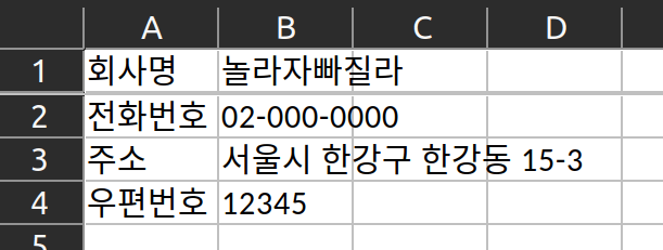 그림 2. openpyxl 행 고정하기: row