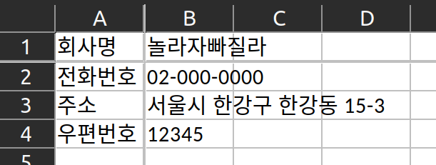 그림 3. openpyxl 행열 모두 고정하기: row and column