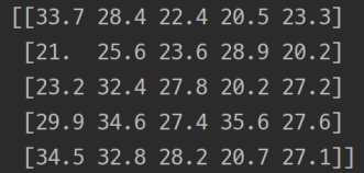 그림 1. python hdf5를 이용하기 위해서 임의로 만든 numpy 데이터 셋